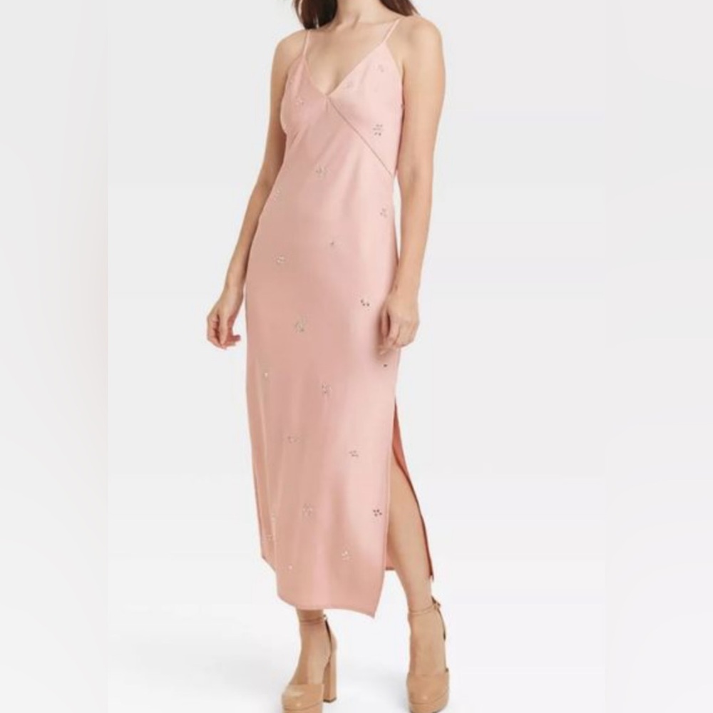 NWT Target Dusty pink embellished slip dress - Size-XS